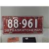 Image 1 : 1938 Sask License Plate (Repainted) & Farm Management Booklets (1920’s & 1930’s)