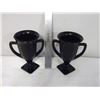 Image 1 : Pair Black Amethyst (Loving Cups With fairy Nymphs Design) (1930’s)