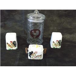 Rooster Lot (Honeycomb Jar, Salt & Pepper, Sugar)