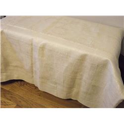 Irish Linen Tablecloth (Pull-Thread Work) (Extra Large 72”x90”)