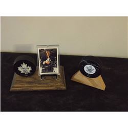 1982 Norm Ulman Autographed Puck, & Mats Sundin Card & Puck