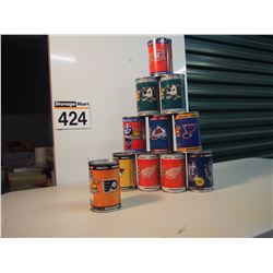 Lot of 1997 Pinnacle Hockey Tins: Roy, Lindros, Hull, Joseph, Jagr, Etc. (11)