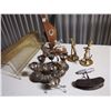 Image 1 : Misc Items, Scraper, Candlesticks, Silver Poached Egg Tray