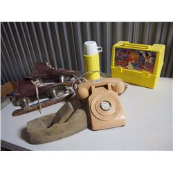 Vintage Skate, Phone, Lunch Kit With Thermos