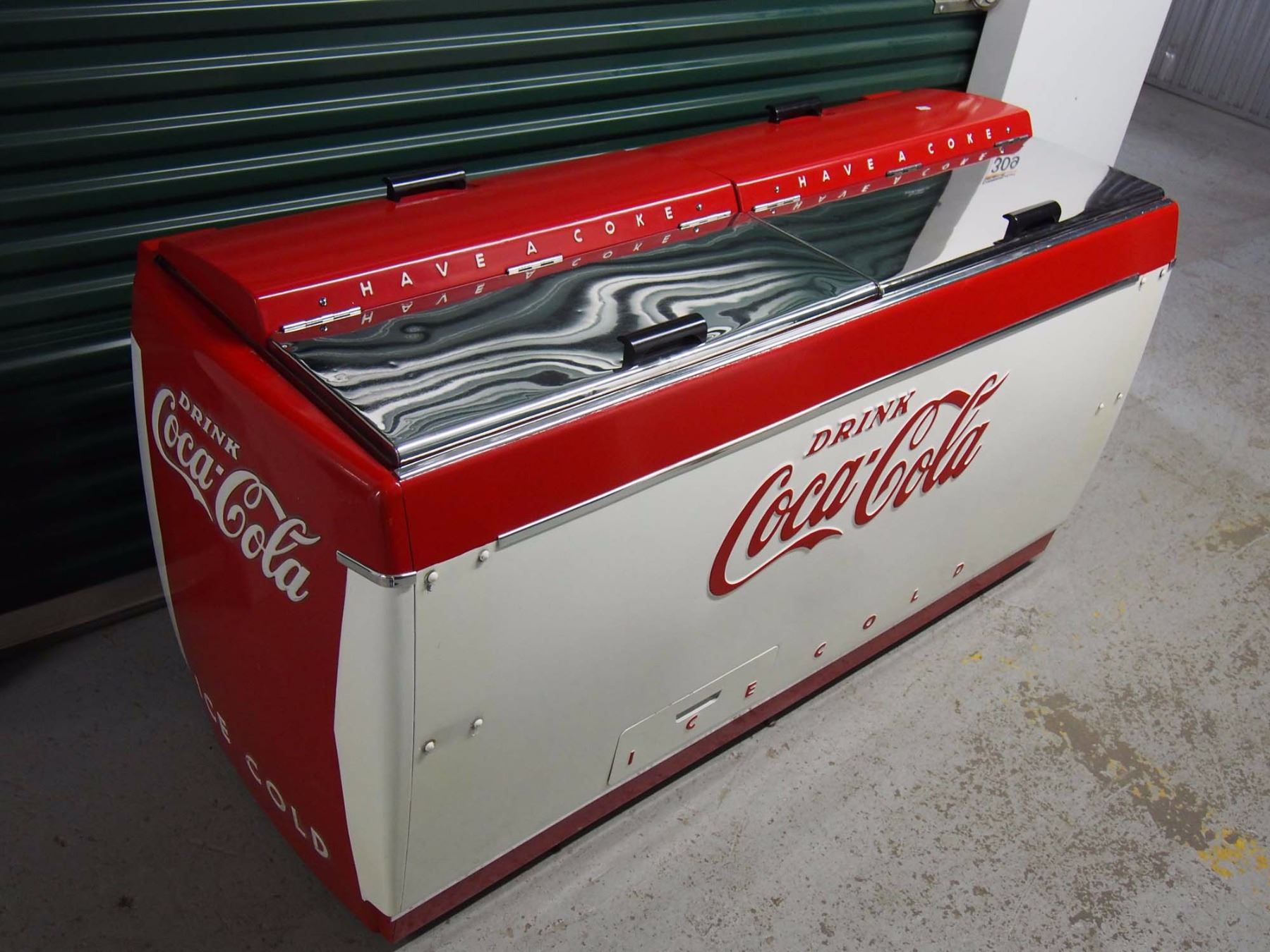 Coca Cola Cooler, 71"x24"x35" 4 Lids Open