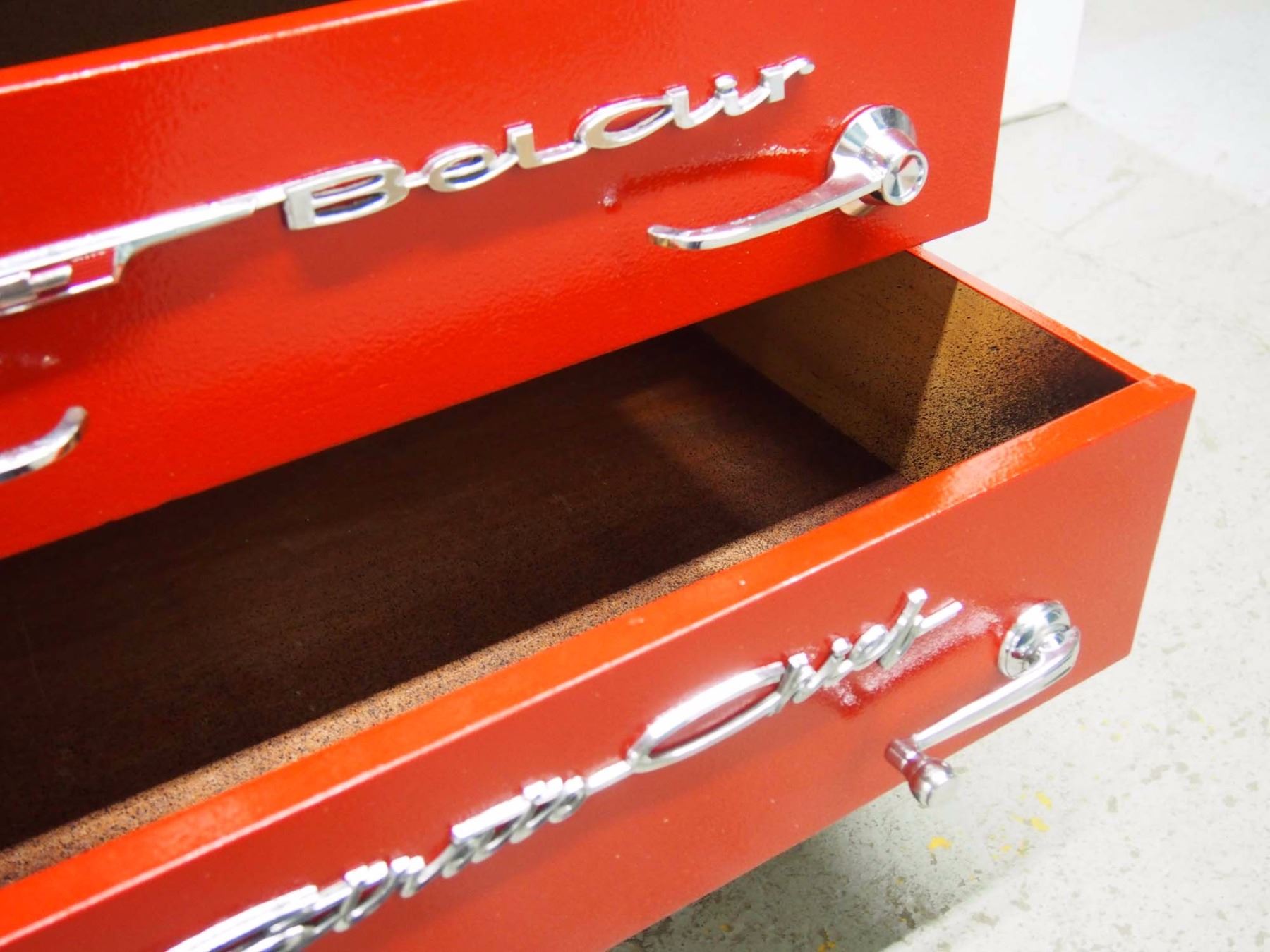 Tool Box Style Custom Made Dresser On Wheels, 34"x17"x53"