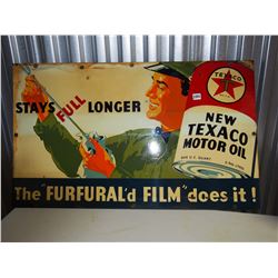 Texaco Motor Oil Sign (E-5-36) (Made In USA) (30"x18")