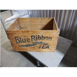 Blue Ribbon Tea Wood Crate (28"x18"x17 1/2")