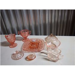Lot Of Pink Depression Dishware