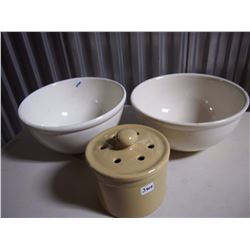 Medalta Bowl #10 (2), & Bean Pot