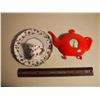 Image 1 : Decorative Hanging Plate With Metal Kettle Shaped Thermometer