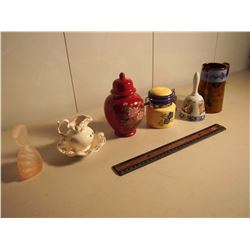 Lot of Glass Misc (Containers, Bell, Mug, Etc;)