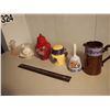 Image 2 : Lot of Glass Misc (Containers, Bell, Mug, Etc;)