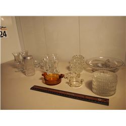 Misc Glass Items (Serving Dishes, Candle Holder's  Glasses, Etc;)