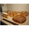 Image 1 : Matching Set of Carnival Glass Plates, Bowls, Salt & Pepper Etc;