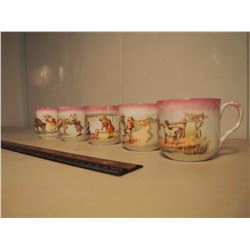 Lot of Matching Decorative Cups (5)