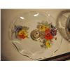 Image 2 : Floral Platter And Glass Bowl