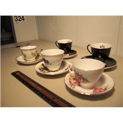 Lot of Floral Themed Cups And Saucers (5)
