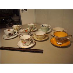Lot of Misc Decorative Cups and Saucers (9)