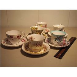 Lot of Misc Decorative Floral Themed Cups and Saucers (6)