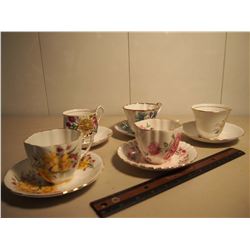 Lot of Floral Themed Cups And Saucers (5)