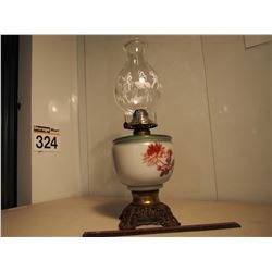 Floral Kerosene Lamp With Dance Themed Chimney