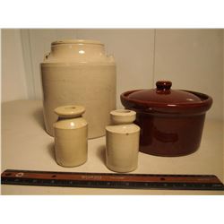 Assorted Ceramic Jars, Containers (4)