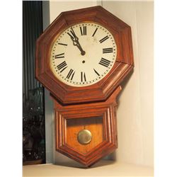 Wood Hanging Wall Clock With Key
