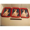 Image 1 : Set Of Reproduction Calendar Girl Coke Trays (3) (1974)