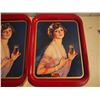 Image 3 : Set Of Reproduction Calendar Girl Coke Trays (3) (1974)