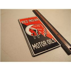 Red Indian Motor Oils Metal Advertising Plate