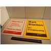 Image 1 : Pair Of Warning Signs ("Bait Station - No Tresspassing," Hunters Sign)