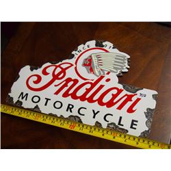 Porcelain Indian Motorcycle Sign