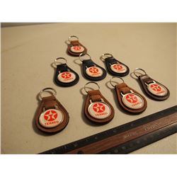 Lot Of Leather Texaco Key Rings (8)