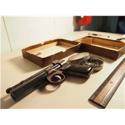 Webley Junior Model Air Pistol With Rounds, Target Papers, Original Box