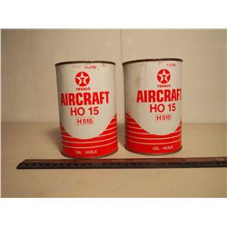 Texaco Aircraft HO 15 H-515 1-Litre Oil Cans (2)