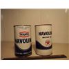 Image 1 : Texaco Havoline Motor Oil Cans (2) (1 Empty, 1 Full)