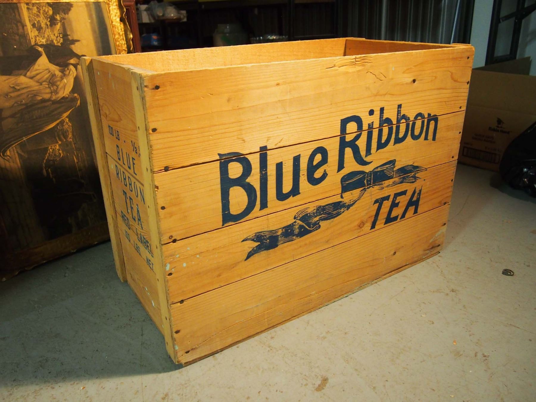 Wood Blue Ribbon Tea Box (30