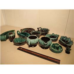 HUGE LOT Of Blue Mountain Pottery(Candle Holders, Salt Shaker, Cream & Sugar Ashtray Etc;)