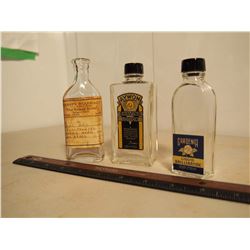 Lot Of Glass Bottles (Medical, Shave Lotion, Extract) (3)