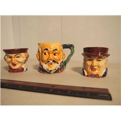 Lot Of Hand-Painted Face Mugs (3)