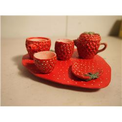 Kids Play Strawberry Tea Set