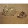 Image 1 : Glass Cat In Nest With Table Lighter
