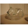 Image 3 : Glass Cat In Nest With Table Lighter