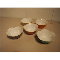 Lot Of Japanese Tulip Bowls (5)