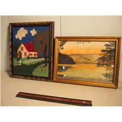 Framed Painting With Framed Stiching