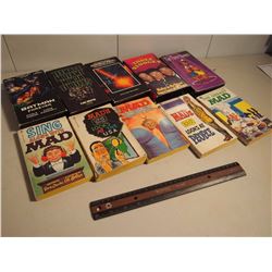 Lot Of VHS Tapes (5), With MAD Books (5)
