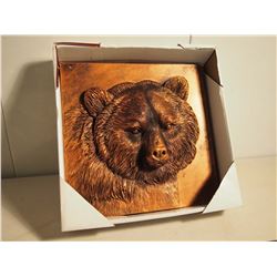 Plastic Bronze-Painted Bear Plaque