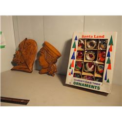 Lot Of Wood Hanging Decorations With Christmas Ornaments