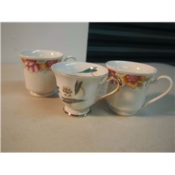 Lot of 3 Cups: G, Fine China; Castle China
